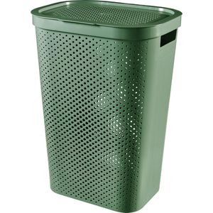 Curver Infinity Recycled Dots Wasmand met deksel 60L Groen
