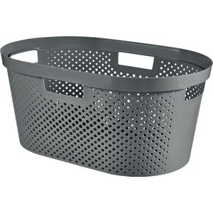 Curver Infinity Recycled wasmand dots 40 liter 100% recycled Donkergrijs