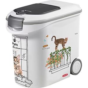 Curver Trockenfutterbehälter Katze - Balkon-Design: bis 12 kg Trockenfutter (35 Liter)