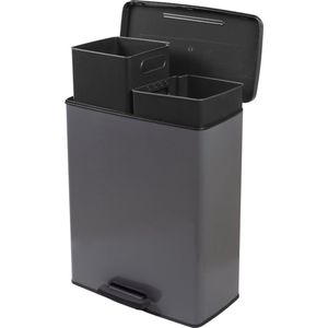 Curver Decobin Duo Prullenbak 26L + 26L Rechthoekig Grijs