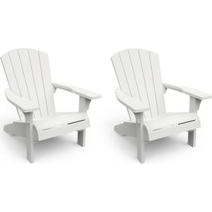 Keter Troy Adirondack Tuinstoel - set van 2 - 85x80x96,5cm - Wit