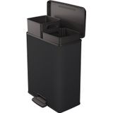 Curver Decobin Duo Prullenbak - 26L+26L - Rechthoekig - Zwart