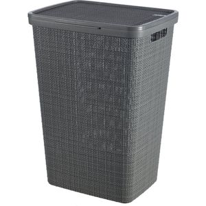 Curver Jute Wasmand met deksel 58 liter Donkergrijs
