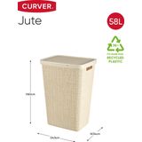 Curver Jute Wasmand met deksel 58L Gebroken wit