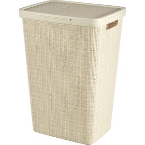 Curver Jute Wasmand met deksel 58L Gebroken wit
