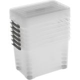 Curver Handy+ Opbergbox - 65L - 6 stuks - Transparant met deksel