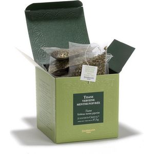 Dammann Frères - Verveine menthe 25 cristal zakjes - Kruidenthee Verbena & Munt - zonder cafeïne - Composteerbare theebuiltjes