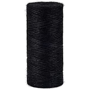 Jute touw, 2 mm ± 160 m, zwart, verpakkingskoord, knutselen, decoratie, tuin