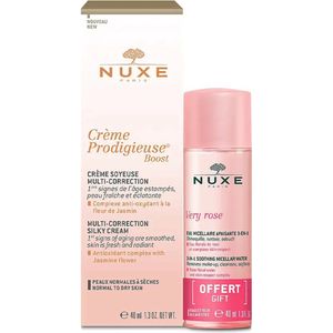 Nuxe Crème Prodigieuse Multi-Correction Silky Cream + Micellar Water - 40 ml - 50 ml (voor normale tot droge huid)