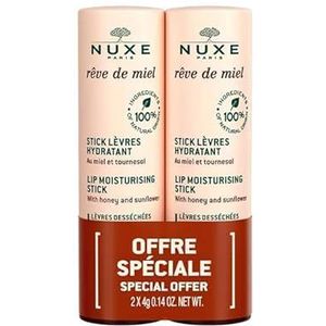 Nuxe Duo Sticks hydraterende lippensticks, honingdroom, 2 x 4 g