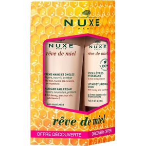 Nuxe Rêve de miel hand- en nagelcrème plus hydraterende lipstick