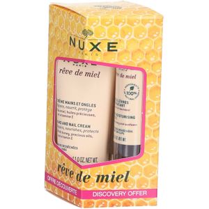Nuxe Rêve de miel hand- en nagelcrème plus hydraterende lipstick