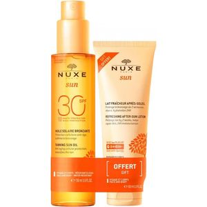 Nuxe Sun Huile Solaire bronzante SPF30 + Verfrissende aftersunmelk Pakket 150+100ml