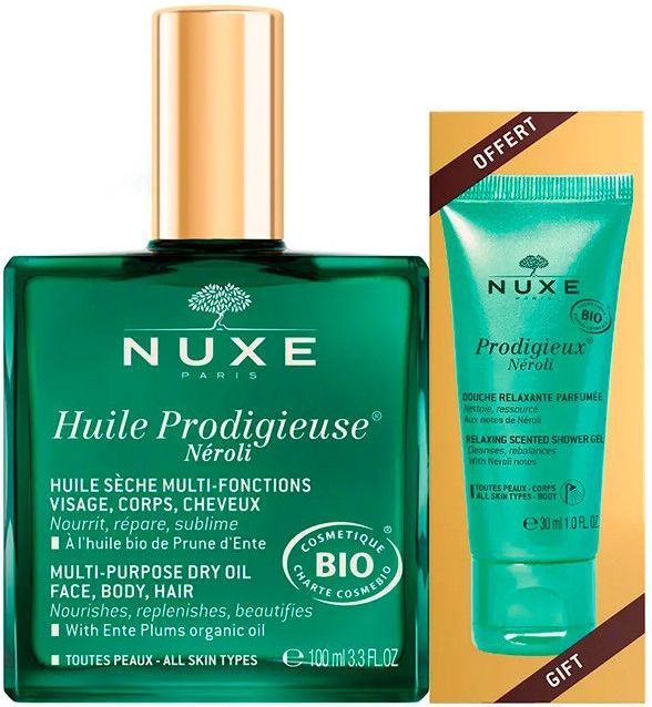 Nuxe - Huile Prodigieuse - Multi-Purpose Dry Oil - 100 ml - Met Prodigieux Néroli Shower Gel - 30 ml