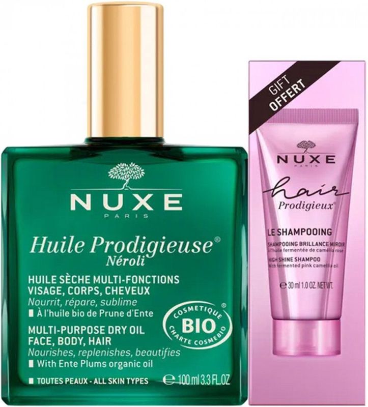NUXE - Huile Prodigieuse Néroli - Droge Olie en Glansshampoo - 100 ml en 30 ml