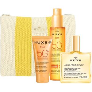 NUXE - Sommer-Essentials - Zonnebeschermingsset - Beige-Geel - Inclusief SPF50+ Zonnecrème, Zonneolie en Huile Prodigieuse