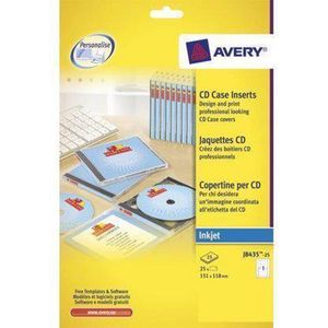 Cd inlegkaart Avery J8435-25 151x117mm