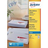 Avery - J8651-100 Etiketten - Wit - 38.1x21.2mm - 6500 Stuks