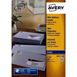 Avery - J8651-100 Etiketten - Wit - 38.1x21.2mm - 6500 Stuks