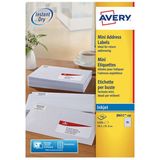 Avery - J8651-100 Etiketten - Wit - 38.1x21.2mm - 6500 Stuks
