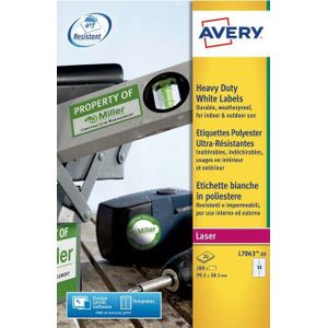 Avery ultra-sterke witte etiketten ft 99,1 x 38,1 mm (b x h), 280 stuks, 14 per blad