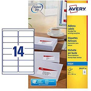 Avery Adreslabels voor inkjetprinters.