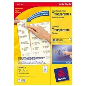 Avery J8168-40 etiketten voor inkjetprinters, 199,6 x 143,5 mm, 80 stuks, wit