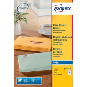 Avery Zweckform J8563-25 transparante etiketten | 99,1 mm x 38,1 mm | 350 etiketten
