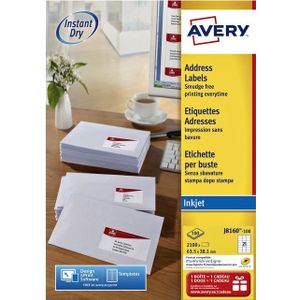 Avery - J8160-100 Etiketten - Wit - 63.5x38.1mm - 2100 Stuks