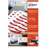 Avery - L7418 - Insteekkaarten voor Naambadgehouder - Wit - 200 Stuks - 86 x 55 mm