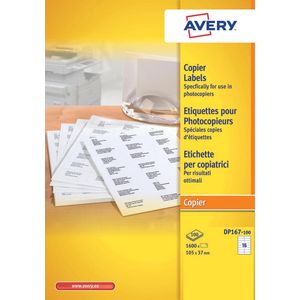 Etiket Avery DP167-100 105x37mm wit 1600stuks