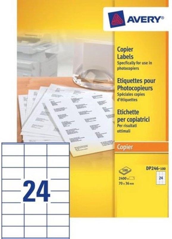 Huismerk Avery DP246-100 Universele Etiket 70x36mm Wit