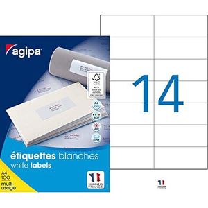 agipa universele etiketten, 105 x 48 mm, wit, rechthoekig