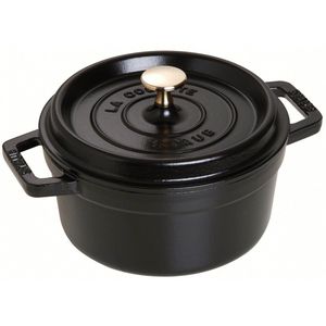 Staub La Cocotte 20 cm, rund, Schwarz, Gusseisen