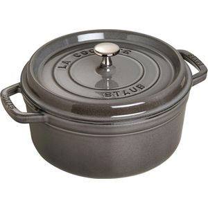 Staub Cocotte, Auflaufform, Rund, Eisenguss, Keramik, Gas, Halogen, Induktion, Grau, -20 - 260 °C