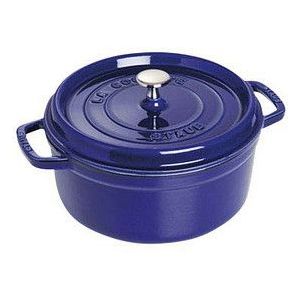 Staub Gietijzeren braadpan / cocotte, rond 24 cm, 3.8 L, donkerblauw