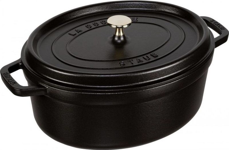 Staub - Ovaal - Braadpan - Zwart - Geëmailleerd Gietijzer - 5,5 Liter