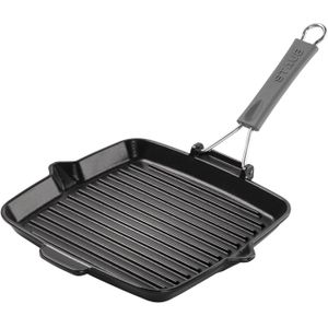 Grillpfanne Staub Vierkant Schwarz 24 cm