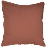 MATT & ROSE - Kussensloop - Terracotta - 100% Katoen - Set van 2, Franjes, Oeko-Tex