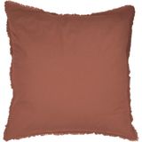 MATT & ROSE - Kussensloop - Terracotta - 100% Katoen - Set van 2, Franjes, Oeko-Tex