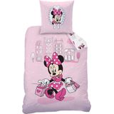 Disney Minnie Mouse Dekbedovertrek Shopping - Eenpersoons - 140 X 200 cm - Katoen
