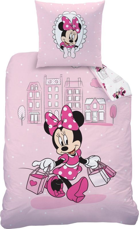 Disney Minnie Mouse Dekbedovertrek Shopping - Eenpersoons - 140 X 200 cm - Katoen