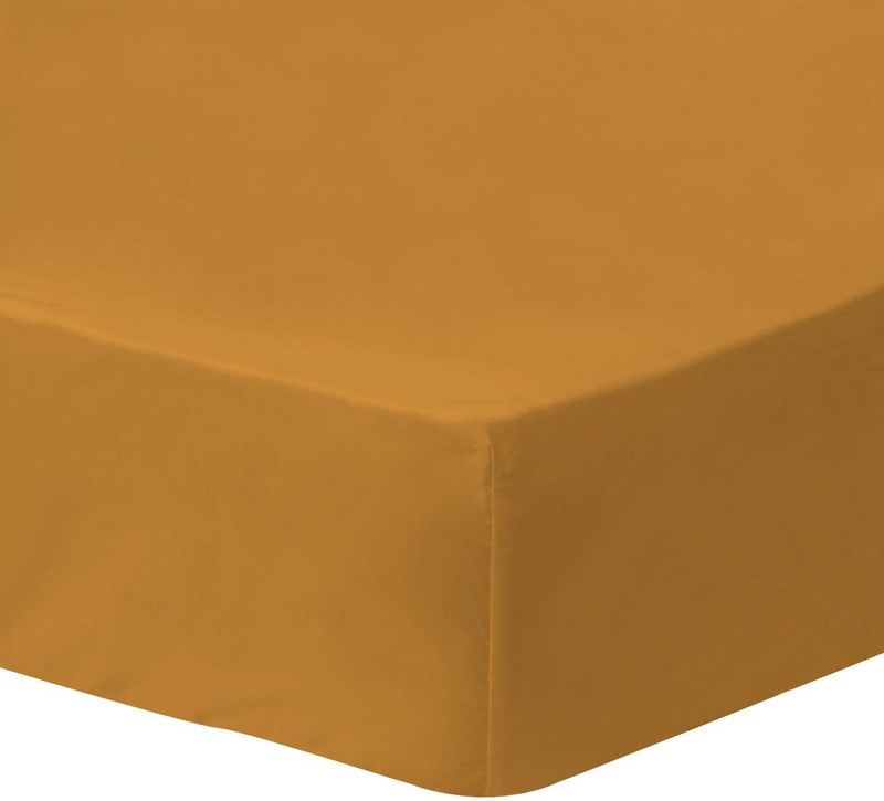 Matt & Rose Hoeslaken Karamel - Tweepersoons - 140 x 190/200 cm - Gewassen Katoen