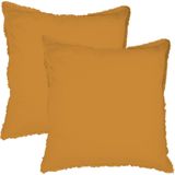 Matt & Rose - Set Kussenslopen - Karamel - Gewassen Katoen - 2x 65x65 cm