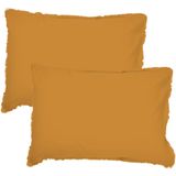 Matt & Rose - Set Kussenslopen - Karamel - Gewassen Katoen - 2x 65x65 cm