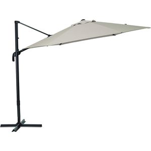NATERIAAL - AVEA parasol - Zeshoekig - ø 290 cm - 5,46 m² - 95% UV bescherming - Waterafstotend - Kantelbaar - 360° draaibaar - Aluminium - Staal - Polyester - Taupe - Parasol