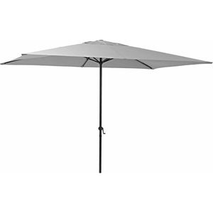 GENERIQUE - Rechthoekige parasol POLAR - B.200 x L.300 cm - 6 m² - 90% UV-bescherming - Waterafstotend - Aluminium - Polyester - Grijs - Terrasparasol