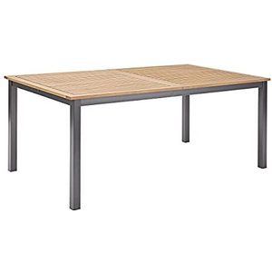 NATERIAL - Uitschuifbare tuintafel ORIS - uittrektafel voor 6 tot 8 personen - 180-240 x 100 cm - aluminium - hout eucalyptus