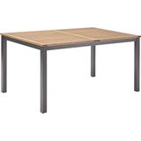 NATERIAL - Tuintafel rechthoekig ORIS - 4 tot 6 personen - houten tafel 150x90 cm - aluminium - met houten plaat - eucalyptus