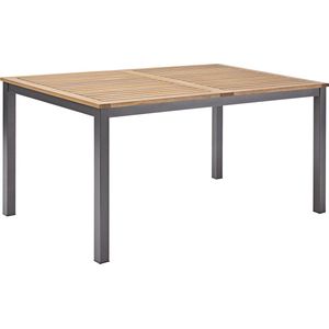 NATERIAL - Tuintafel rechthoekig ORIS - 4 tot 6 personen - houten tafel 150x90 cm - aluminium - met houten plaat - eucalyptus